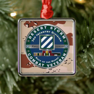 3rd ID Infantry Division Christmas Desert Storm  Metal Tree Decoration