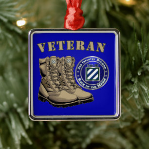 3rd ID Infantry Division Christmas Metal Tree Decoration