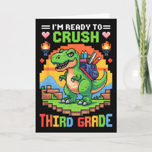 3rd I'm Ready To Crush Third Grade Dinosaur Gamer Card