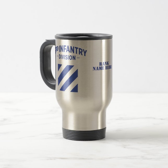 3rd Infantry Division Badge Travel Mug (Front Left)