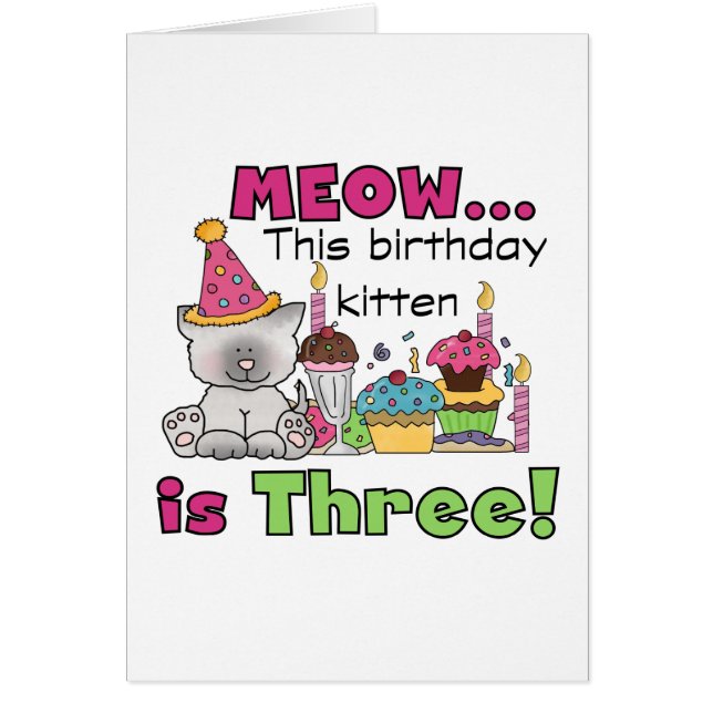 3rd Kitten Birthday T-shirts and Gifts (Front)
