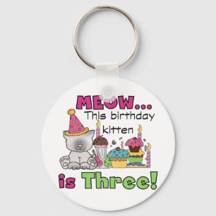 3rd Kitten Birthday T-shirts and Gifts Key Ring