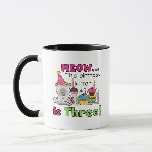 3rd Kitten Birthday T-shirts and Gifts Mug (Left)