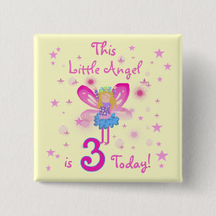 3rd Little Angel Birthday Tshirts and Gifts 15 Cm Square Badge