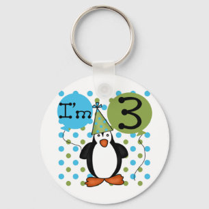 3rd Penguin Birthday Tshirts and Gifts Key Ring