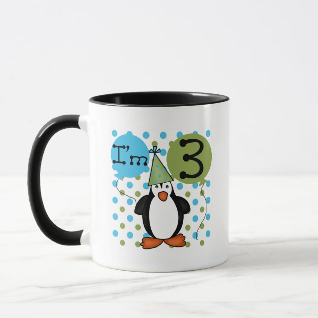 3rd Penguin Birthday Tshirts and Gifts Mug (Left)