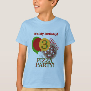 3rd Pizza Party Birthday Tshirts and Gifts