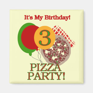 3rd Pizza Party Birthday Tshirts and Gifts Magnet