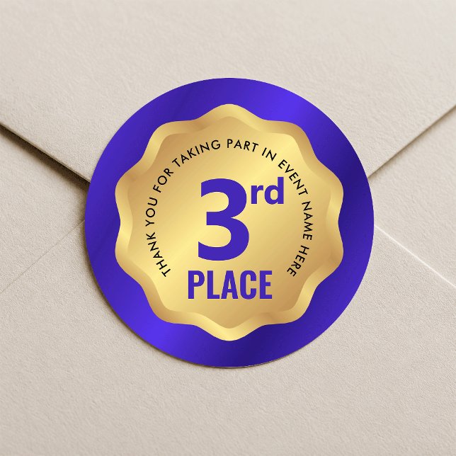 3rd Place Medal Competition Sticker Blue & Gold (Creator Uploaded)