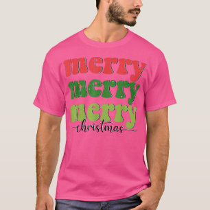 3rd Retro Merry Xmas Christmas Vibes Pajama Family T-Shirt