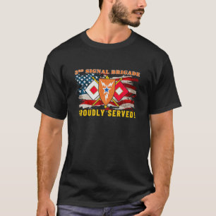 3rd Signal Brigade Army Signal Corp American Flag  T-Shirt