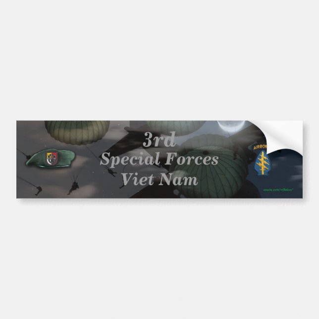 3rd special forces flash vet vfw Bumper Sticker (Front)