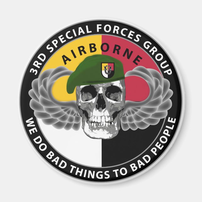 3rd Special Forces Group Skull Magnet (Front)