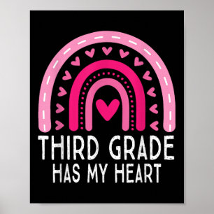 3rd Third Grade Has My Heart Valentines Day Teache Poster