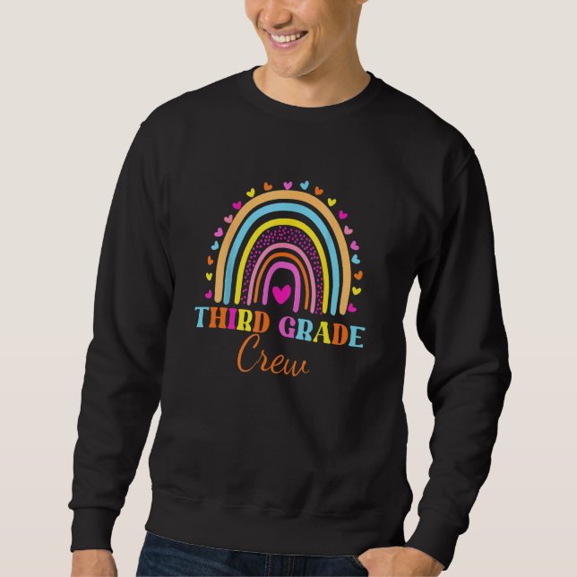 3rd Third Grade Team Retro Groovy Happy First Day  Sweatshirt (Front)