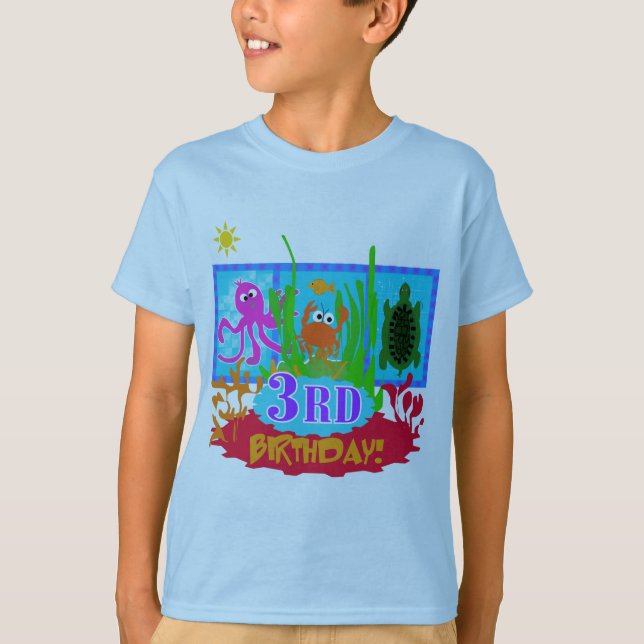 3rd Undersea Adventure Birthday Tshirts (Front)
