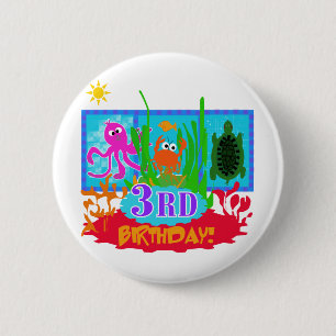 3rd Undersea Adventure Birthday Tshirts 6 Cm Round Badge