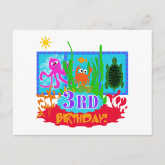 3rd Undersea Adventure Birthday Tshirts Postcard
