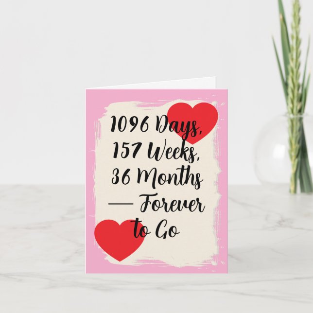 3rd wedding anniversary card Leather one (Front)