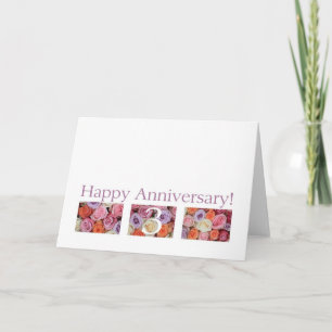 3rd Wedding Anniversary Card pastel roses