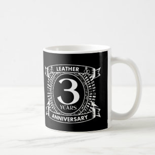 3rd wedding anniversary distressed crest coffee mug