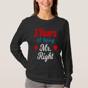 3rd Wedding Anniversary for Men Him Mr Right Husba T-Shirt
