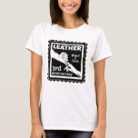3RD Wedding anniversary holding hands traditional T-Shirt<br><div class="desc">If you would like any help customising this design, please use the ask this designer button, just below this text. This design has an illustration of a married couple holding hands, in black and white. The Woman's hand has a wedding ring. The text reads 3rd wedding anniversary timer leather. As...</div>