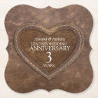 3rd Wedding Anniversary Leather heart brown
