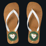 3rd Wedding Anniversary Leather Image Jandals<br><div class="desc">Looking for the right,  3rd anniversary flipflops honouring their anniversary?! I've designed these with "bold" in mind and the traditional jade and leather imagery together with your medallion text and my fancy hearts make for a regal and fitting design for your special day!</div>