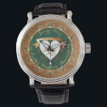 3rd Wedding Anniversary Leather Image  Watch<br><div class="desc">Looking for the right,  3rd anniversary gift honouring your love?! I've designed these leather band watches with "bold elegance " in mind and the traditional jade and leather imagery together with your medallion text make for a regal and fitting design for your special day!</div>