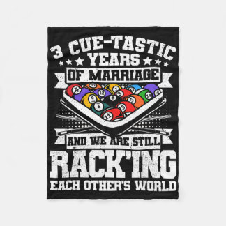 3rd Wedding Anniversary Pool Billiards 3 Years Mar Fleece Blanket