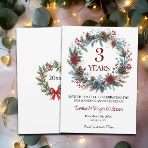 3rd Wedding Anniversary Winter Save The Date