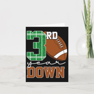 3rd Year Down Football Lover Third Birthday Boy Pa Card