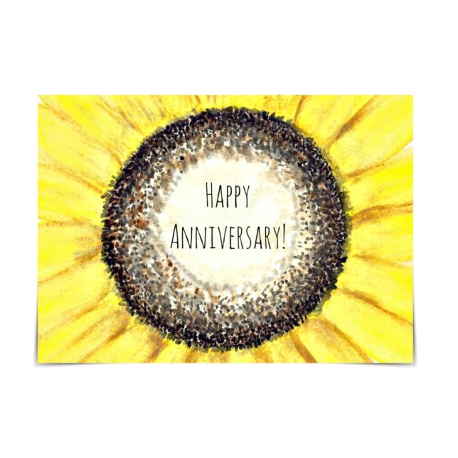 3rd-Year Wedding Anniversary Happy Sunflower Card (Creator Uploaded)