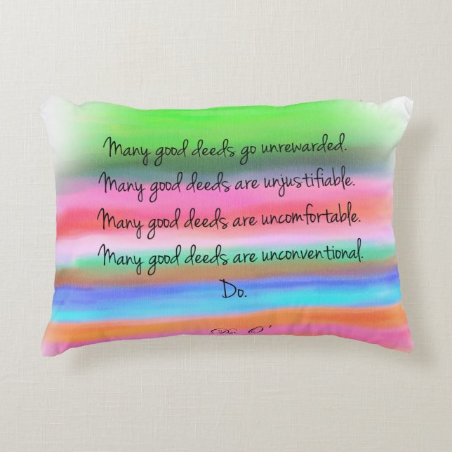 3Sqmeals Good Deeds Pillow (Front)