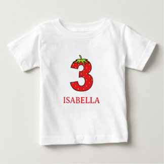 3th Birthday strawberry theme Party  Baby T-Shirt