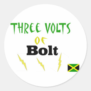 3volts of bolt classic round sticker