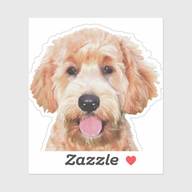 3x3 Custom-Cut Vinyl Sticker of golden doodle (Sheet)