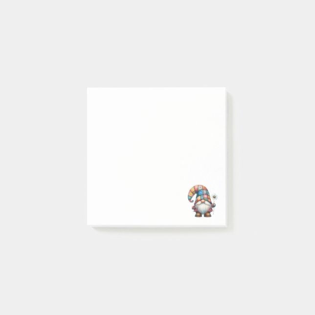 3x3 Note with Tiny Gnome Design (Front)