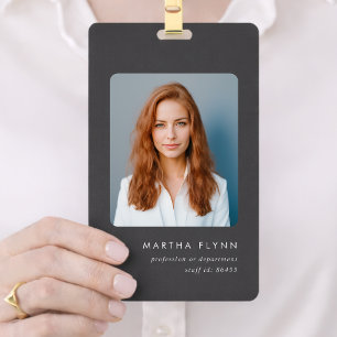 3x5 Badge ID Card Minimal Photo Name Badges