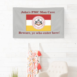* 3'x5 Customizable Banner for MAN CAVE w/PMC Flag