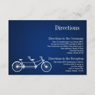 3x5 Directions Card Whimsical Navy Double Bike