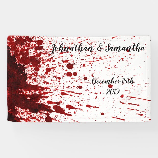 3'x5' Personalised Banner Blood Splatter Vampire G (Horizontal)