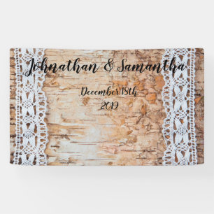 3'x5' Personalised Banner country barn wood lace t