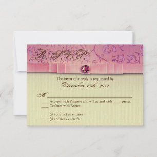 3x5 R.S.V.P. Reply Card Amethyst Jewel Embossed