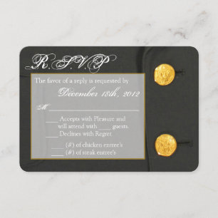 3x5 R.S.V.P. Reply Card ARMY DRESS GREENS UNIFORM