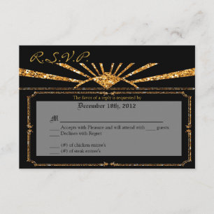3x5 R.S.V.P. Reply Card Art Deco Roaring 20s GATSB