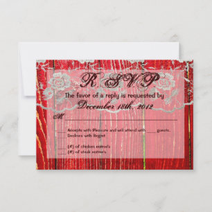 3x5 R.S.V.P. Reply Card Burlap Lace Country Wester