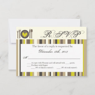 3x5 R.S.V.P. Reply Card China Plate Silverware