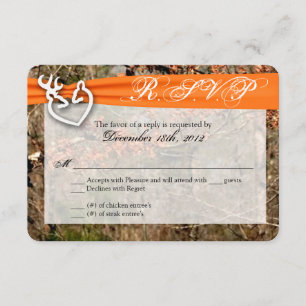 3x5 R.S.V.P. Reply Card Deer Couple Doe Buck Camo